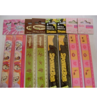 JOBLOT 12 X BARBIE, MUPPET & WITCH 30cm 12 RULERS NEW"