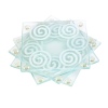 Glass Square Coaster 4pc Set [Art. 7252]