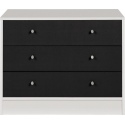 Malibu 3 Drawer Wide Chest - Black on White [147/6523]