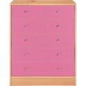Malibu 4+2 Drawer Chest - Pink on Pine [159/9785]