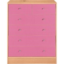 Malibu 4+2 Drawer Chest - Pink on Pine [159/9785]