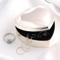 Bevelled Heart Silver Jewellery Box