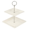 2 Tier Ceramic Square Cake Stand [205438]