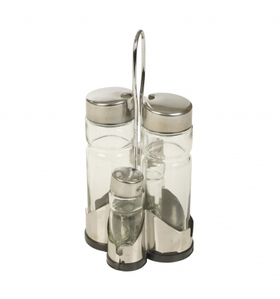 5 Piece Stainless Steel & Glass Cruet Set [896569]