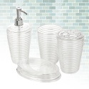 Clear Ringed Design 4pc Bathroom Set [540171]