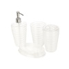 Clear Ringed Design 4pc Bathroom Set [540171]