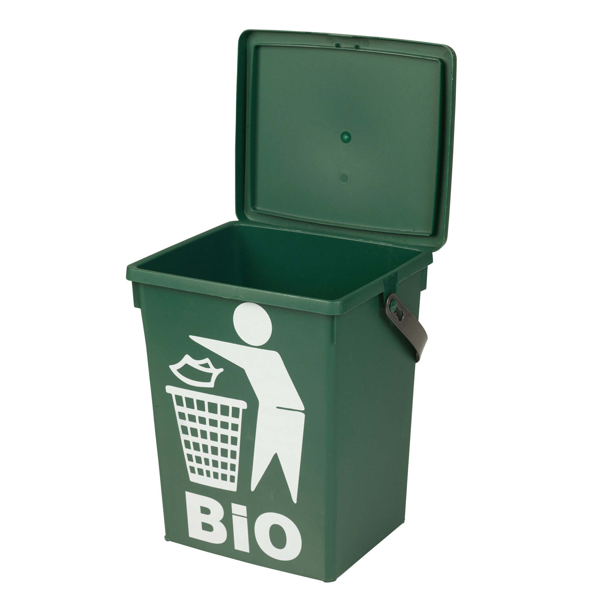 Plastic Green 5L Small Food Recycling Bin Lid Kitchen Worktop Waste