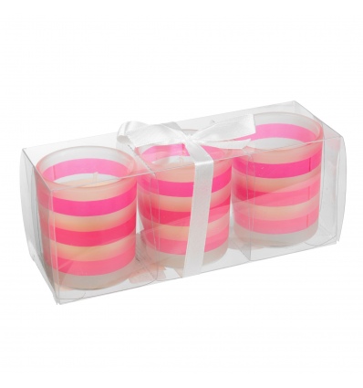 Set of 3 Scented Candles in Neon Glass Jar [585295]