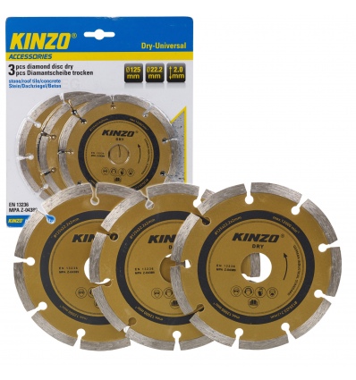 Kinzo 3pc Universal Diamond Disk Dry 125mm [717593]