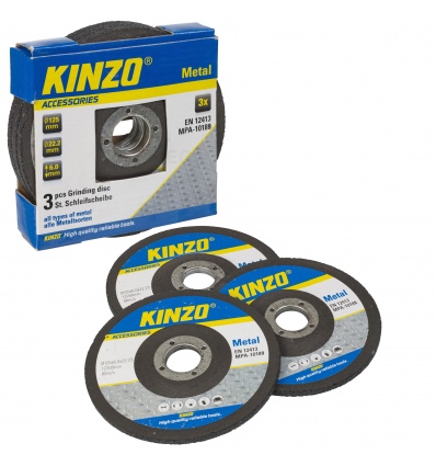Kinzo 3pc Metal Grinding Discs 125mm [717746]