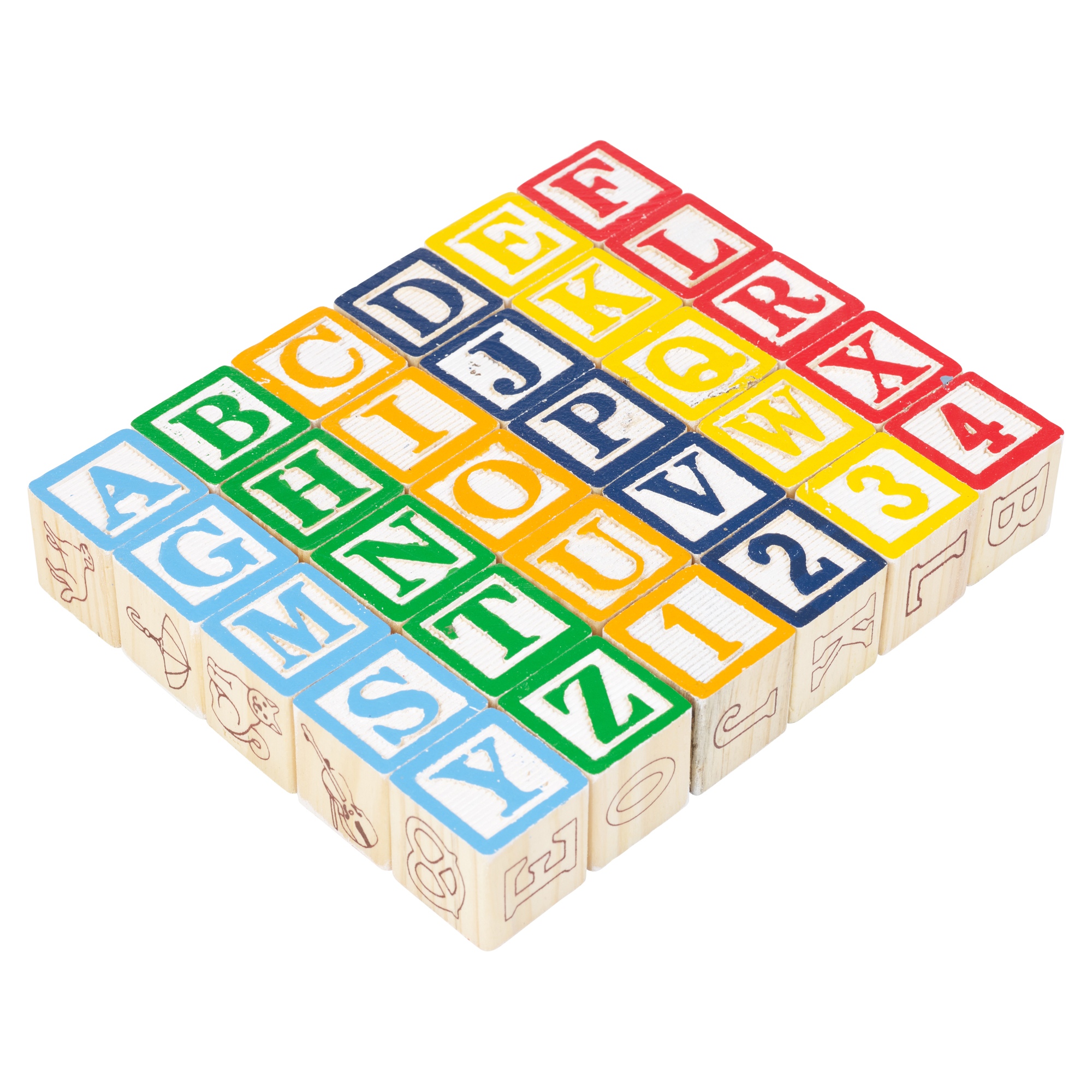 ABC 123 Wooden Letters and Numbers Building Blocks Educational Spelling