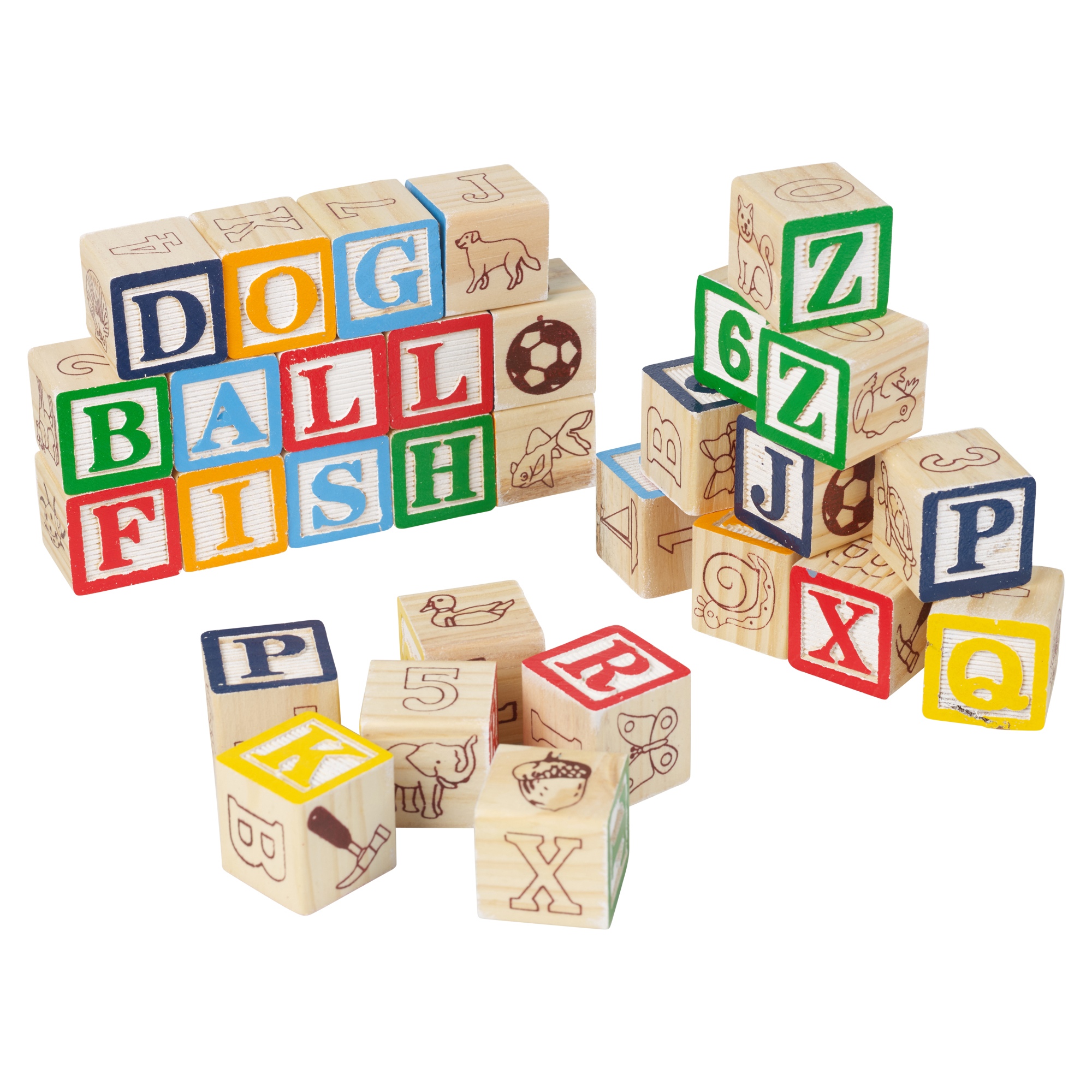 ABC 123 Wooden Letters and Numbers Building Blocks Educational Spelling