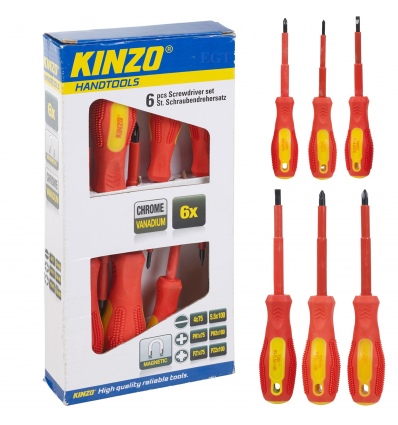 Kinzo 6pc Screwdriver Set - Red [720272]