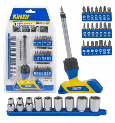 Kinzo 31pc Bit & Socket Tool Set [542065]