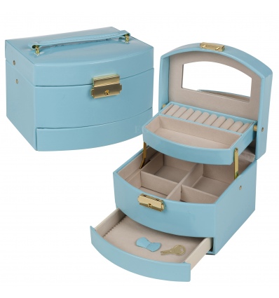 Turquoise Patent Cantilever Jewel Box [JN905]