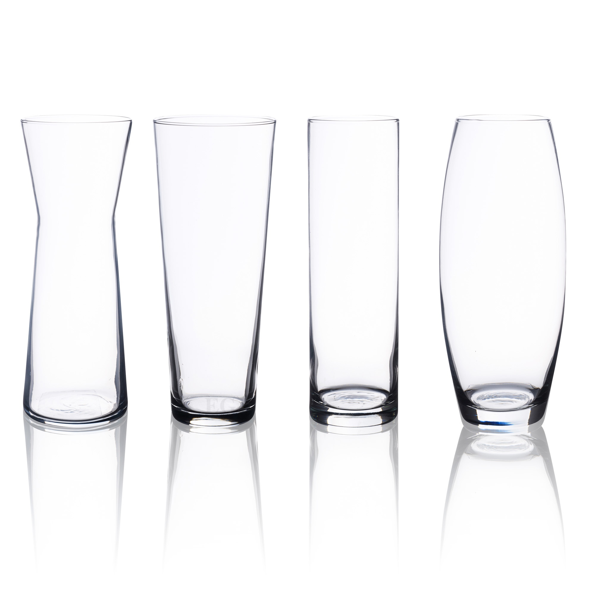 Pasabahce 600ml Clear Glass Straight Fluted Rounded Shape Flower