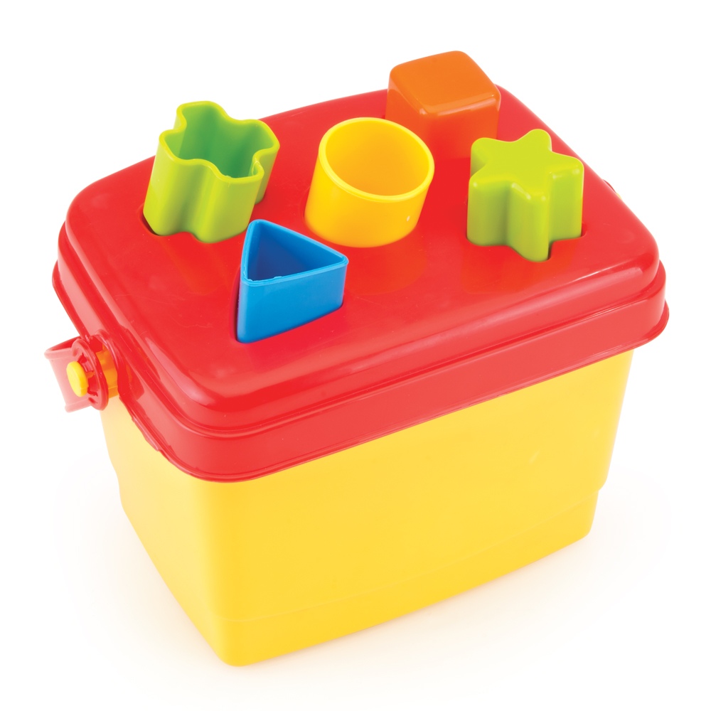Toddler Kids Brightly Coloured Shape Block Sorter Bucket Carry Handle