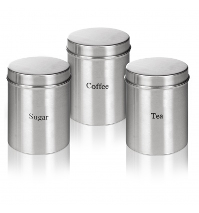 3pc Stainless Steel Storage Tins [430670]