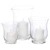 Arti Casa 3pc Glass Hurricane with Candle [517926]