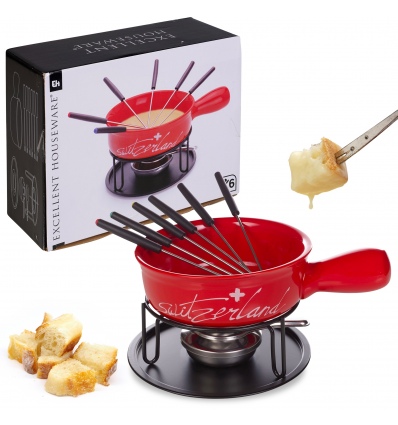 12pc Cheese Fondue Set - Red [320124]