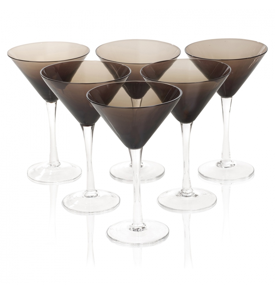 Set of 6 Smokey Martini Glasses Easygift Products