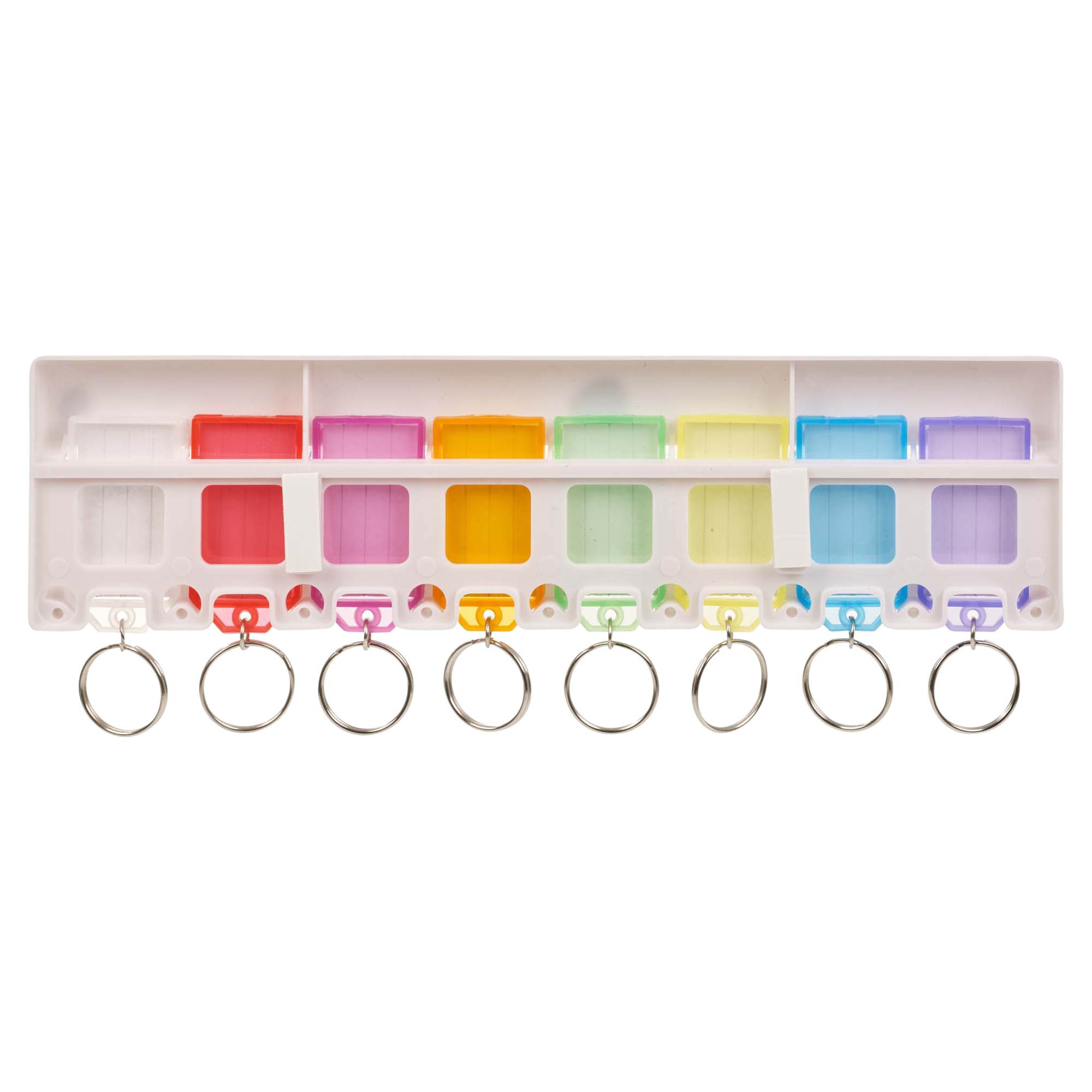 8Pc White Storage Multi Key Rack Holder Hanging Plastic Tags Wall