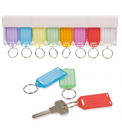 8pc Keyring Tags with Holder [319029]