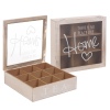 9pt Tea Box 'No Place Like Home' with Glass Lid [955616]