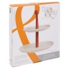 2 Tier Cake Stand With Wooden Handle [471427]