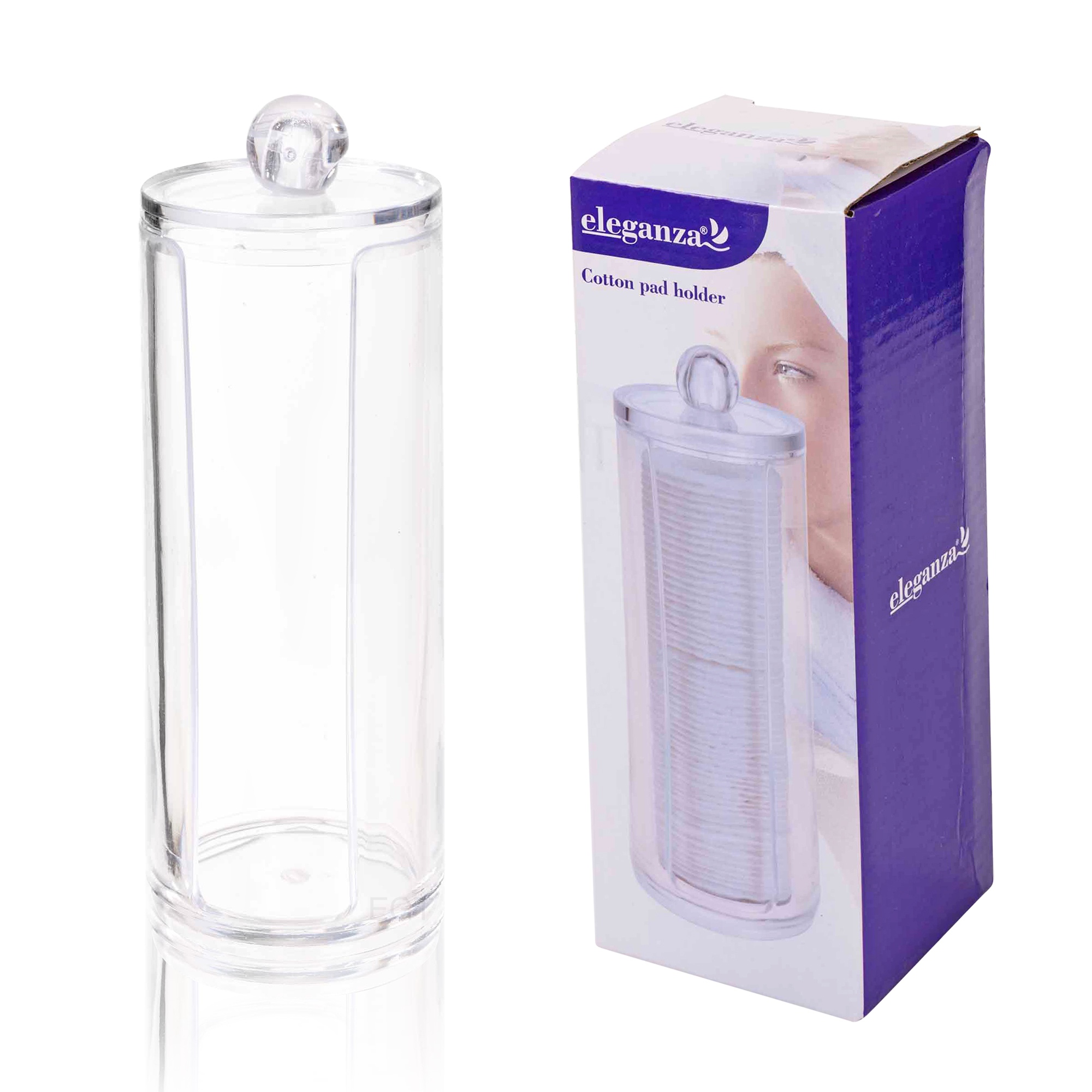 Clear Acrylic Cotton Wool Pad Dispenser Plastic Bathroom Make Up