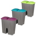 2 x 25 Litre Recycling Duo Bin - BLOCK COLOURS