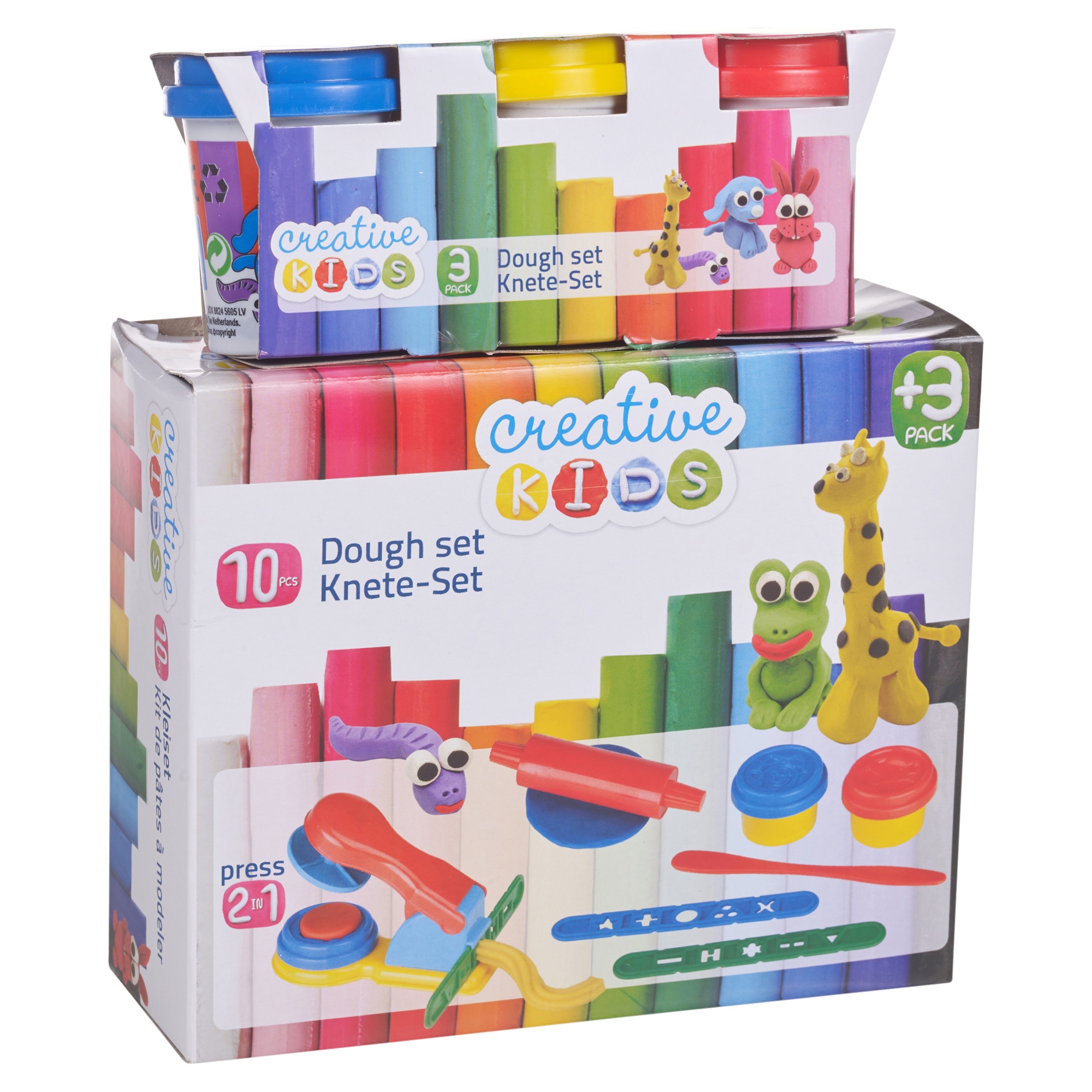 10 Piece Creative Kids Play Dough Craft Gift Set 5 Tubs Roller Moulds