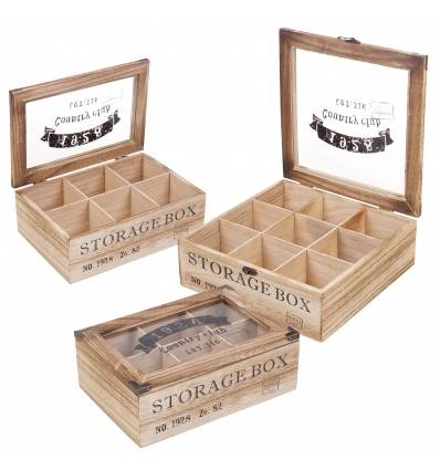 Country Club 6 Section Wood Tea Box [954831]