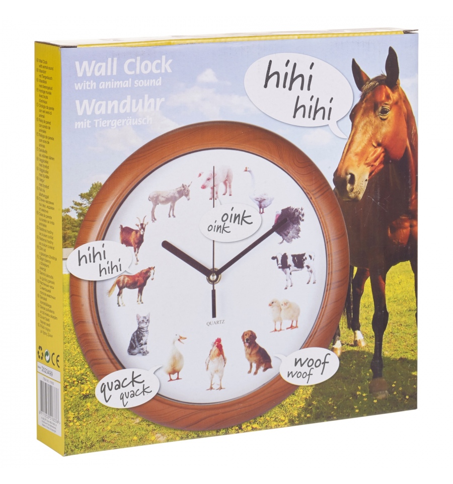 Animal Wall Clock w/Sound [518336] - Easygift Products