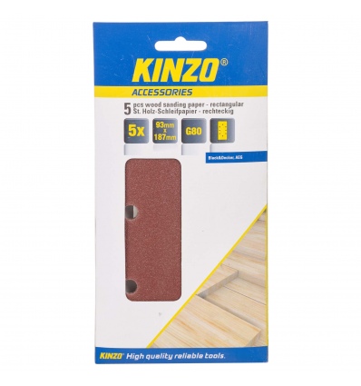 Kinzo 5pc Wood Sanding Sheet 93x187mm