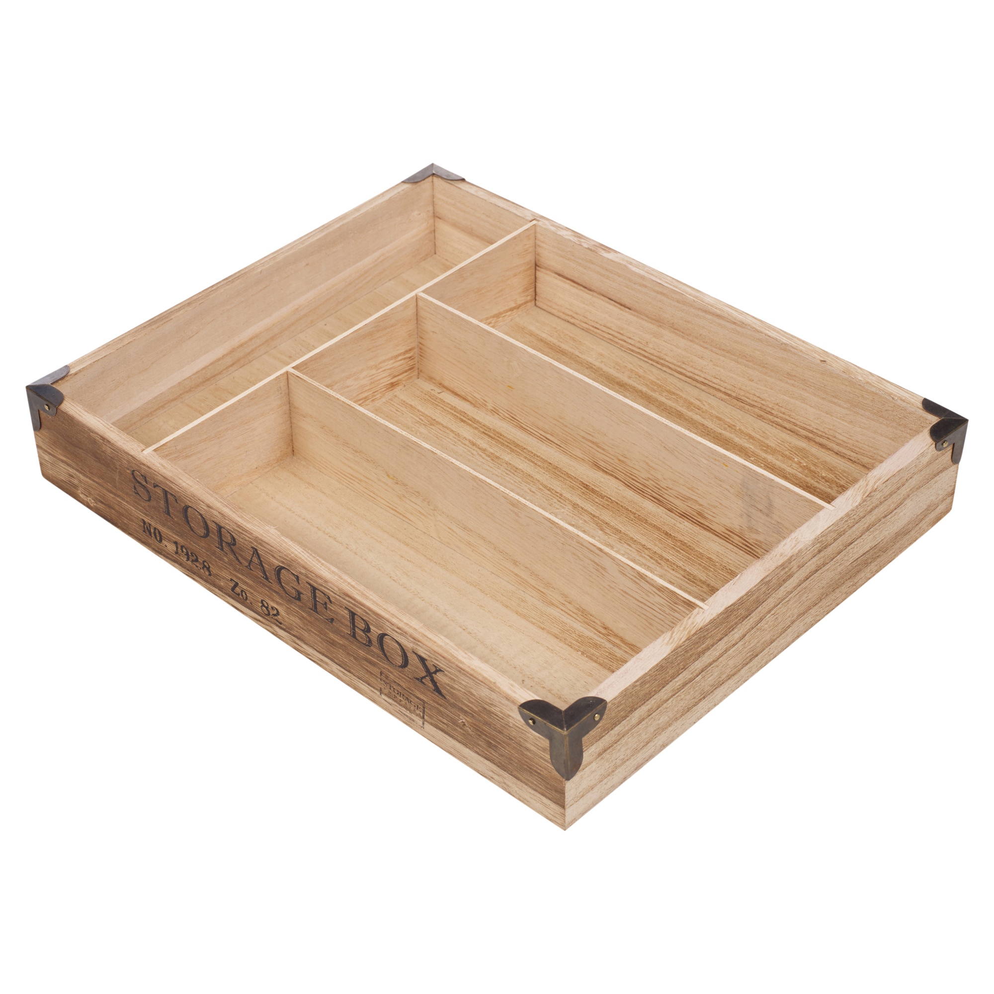 4 Part Wooden Cutlery Tray Shabby Chic Tableware Forks Knives Spoons