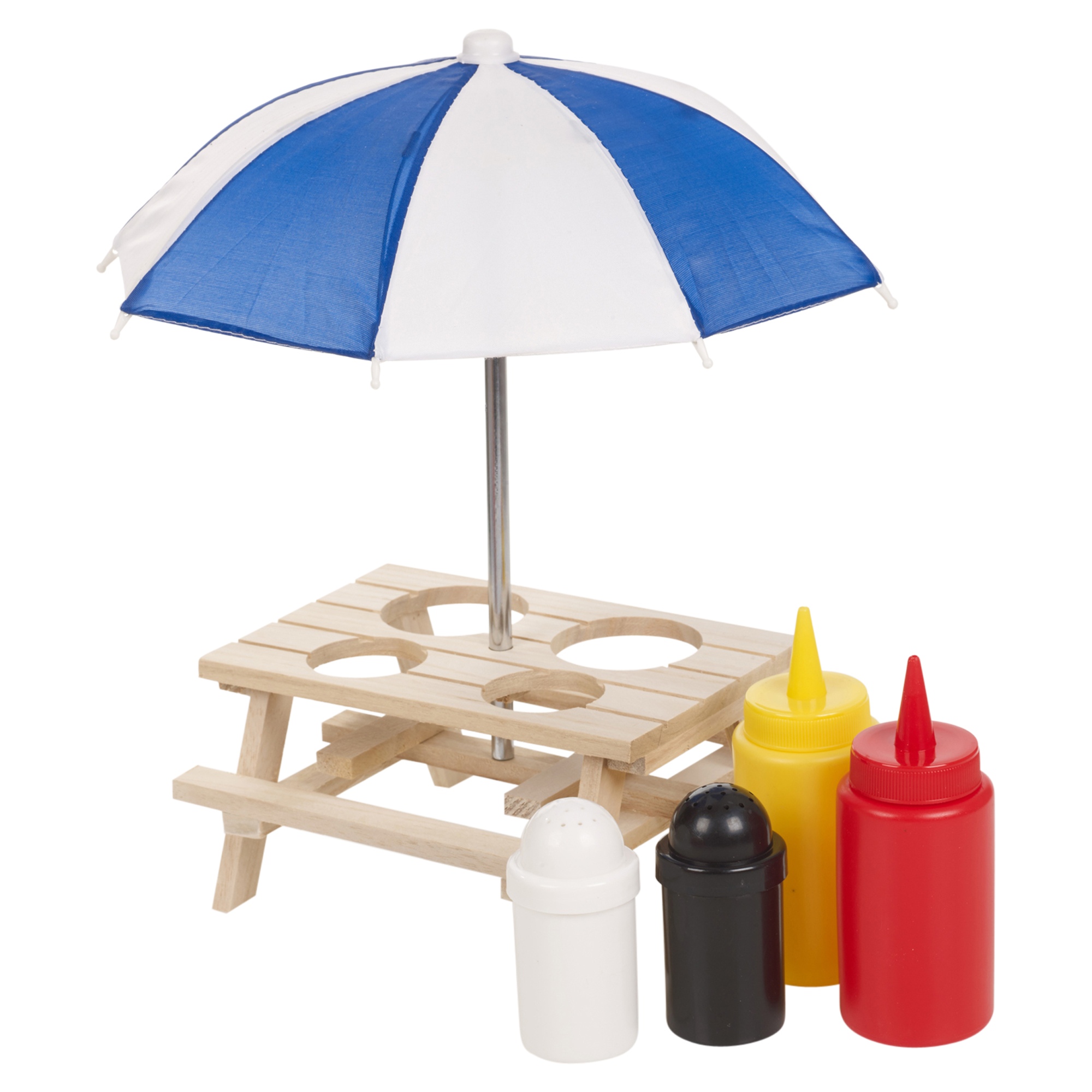 Patio & Picnic Ware Wooden Picnic Table Condiment Set Salt and Pepper