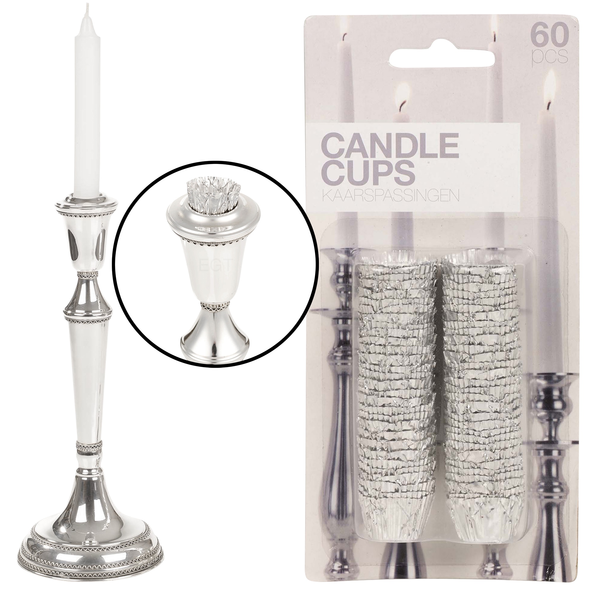 60 Or 120 Aluminium Candle Cup Holders Wax Foil Candlestick Protector