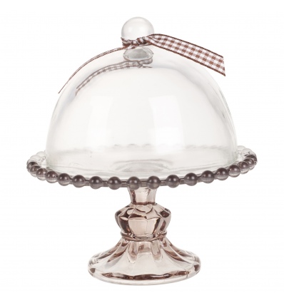 Trento Beaded Glass Plate With Dome Cover [999418]