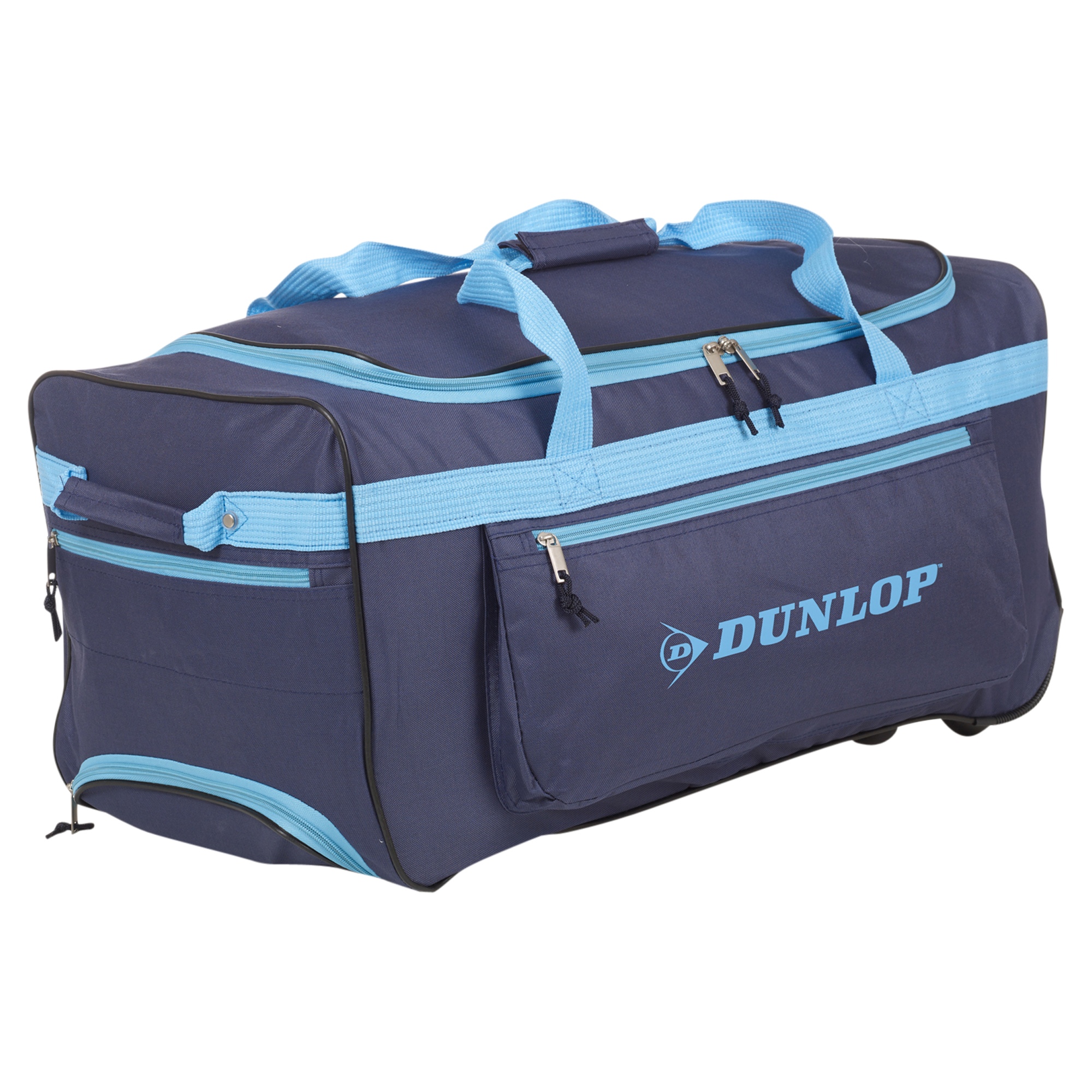 Dunlop Sports Travel Bag Trolley Handle Wheels Luggage Carry Gym