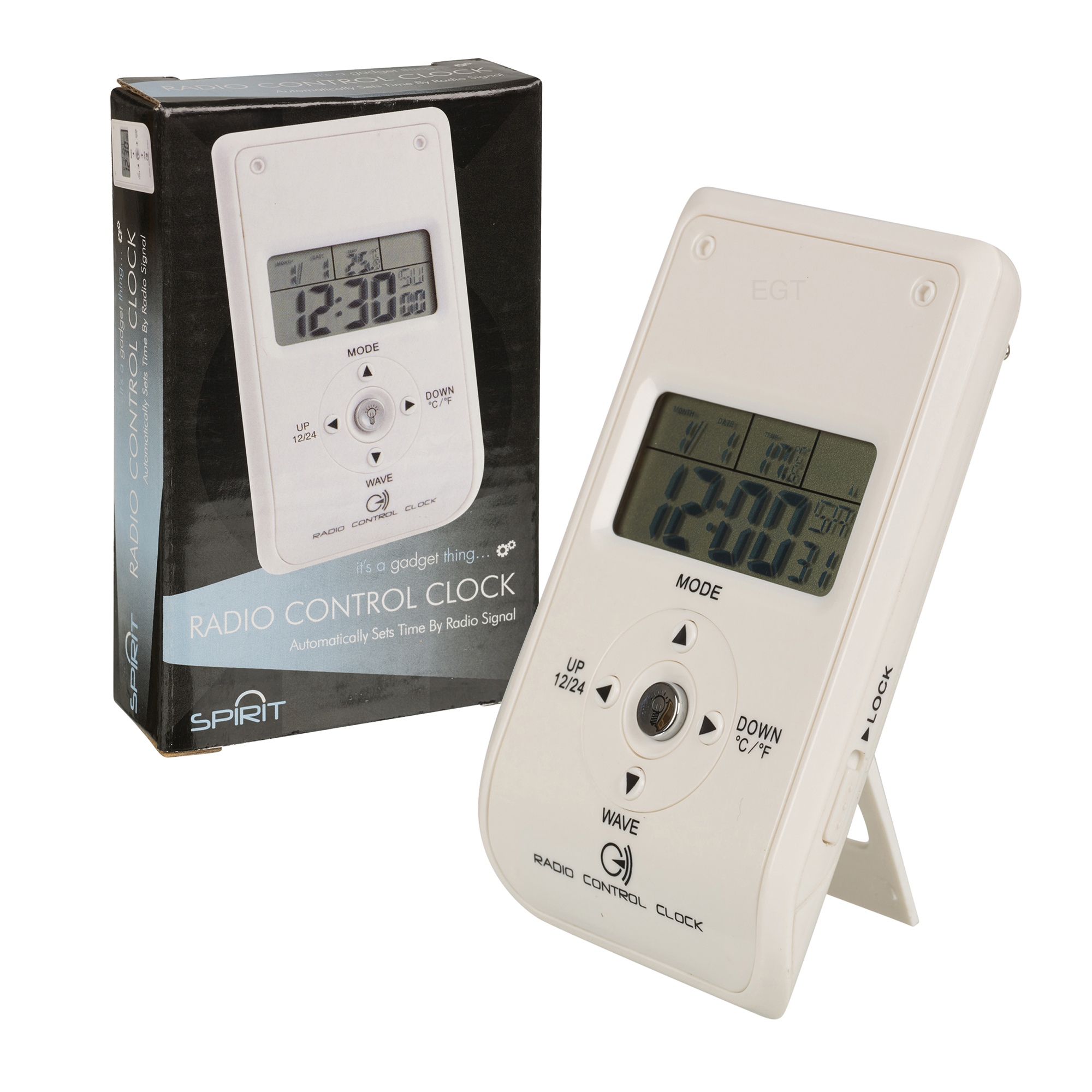 Radio Controlled White Travel Bedside Digital Alarm Clock Coloured