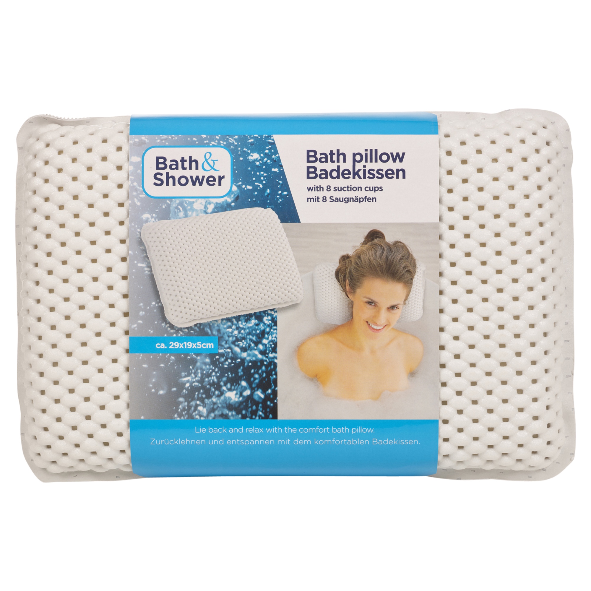 Luxury White Foam Bath Pillow Spongy Cushion Spa Tub Head Neck Rest