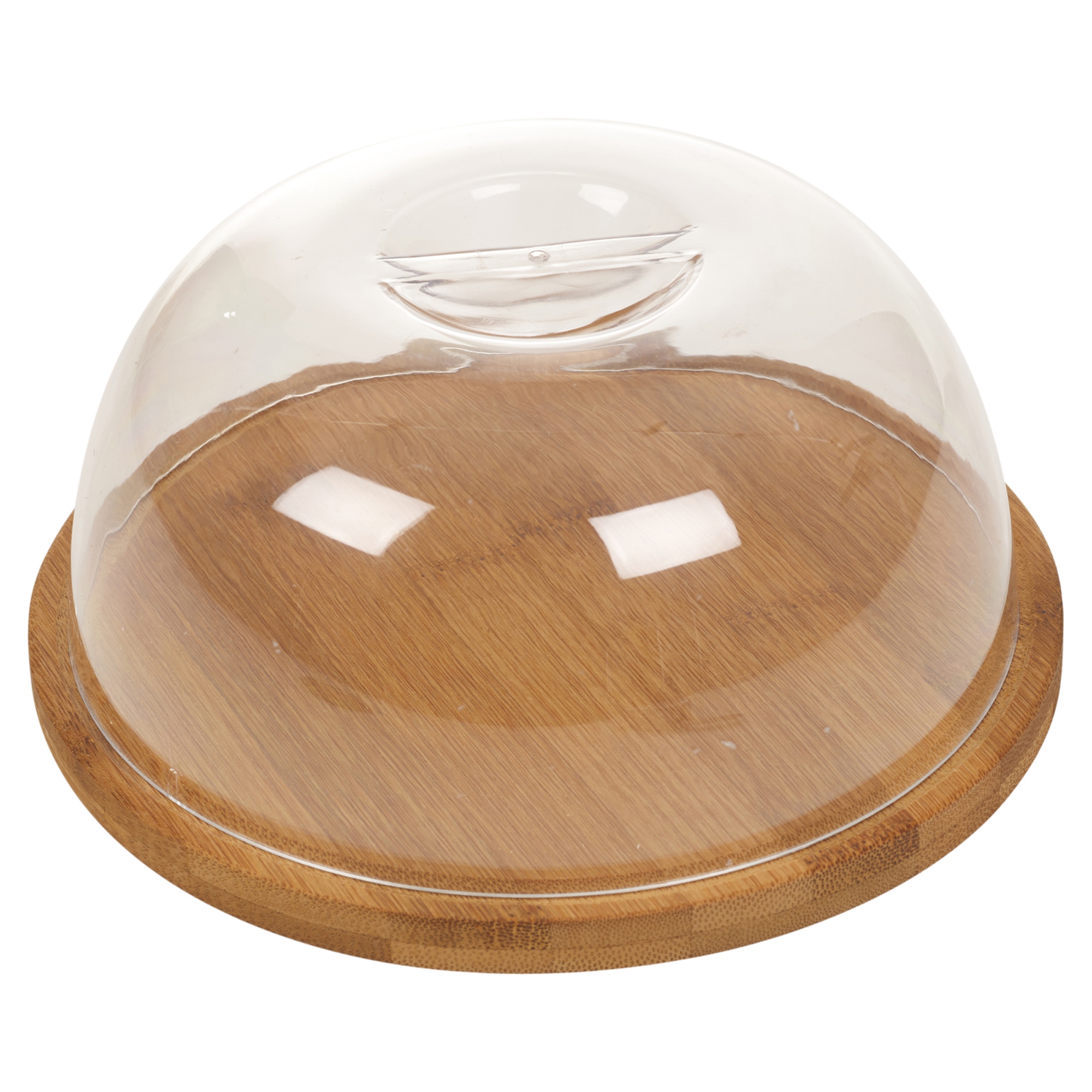 Bamboo Cheese Board & Acrylic Dome Cover Serving Storage Platter Tray Wooden New eBay