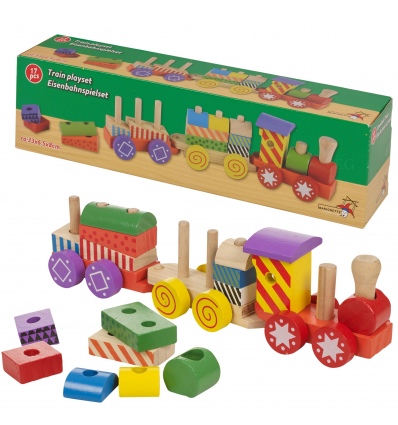 Wooden Train Playset 17 Pieces [493169]