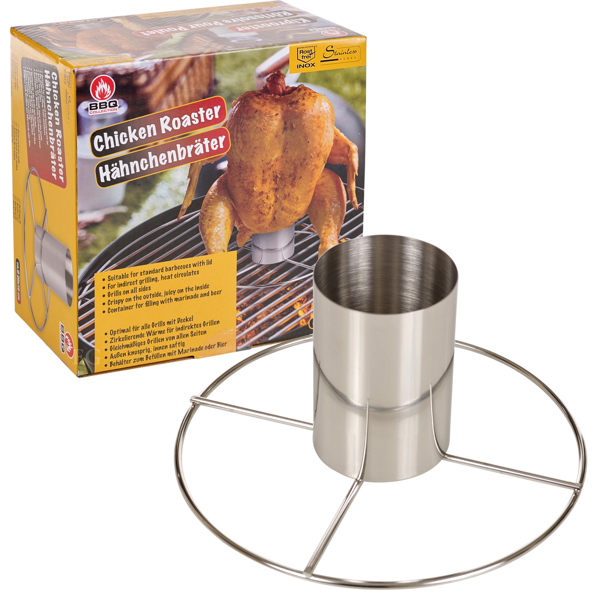 Barbecue Beer Can Vertical Chicken Roaster Grill Stand Cooker Holder