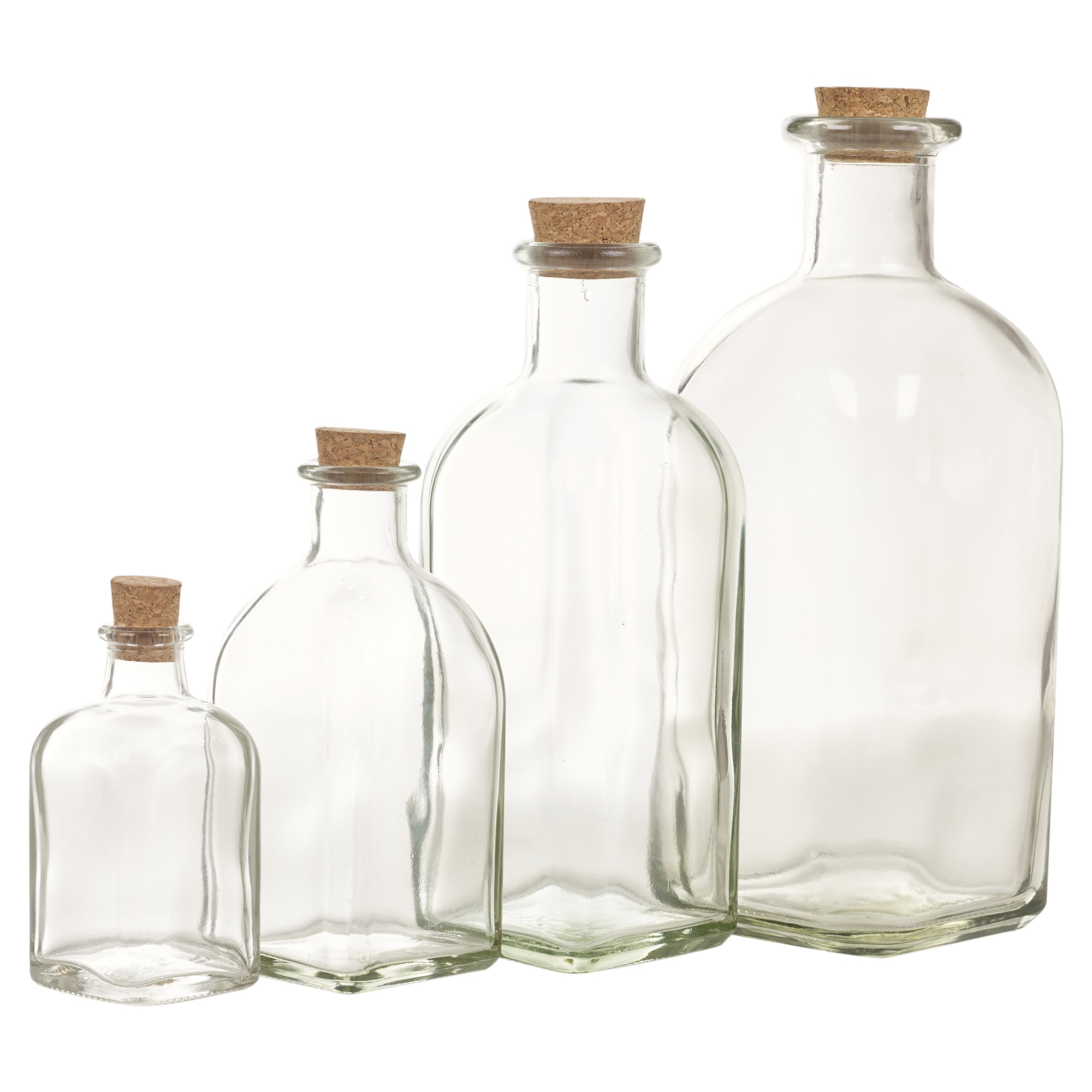 3 6 9 12 Glass Bottle Jars Vials Cork Lid Stopper Kitchen Food Storage