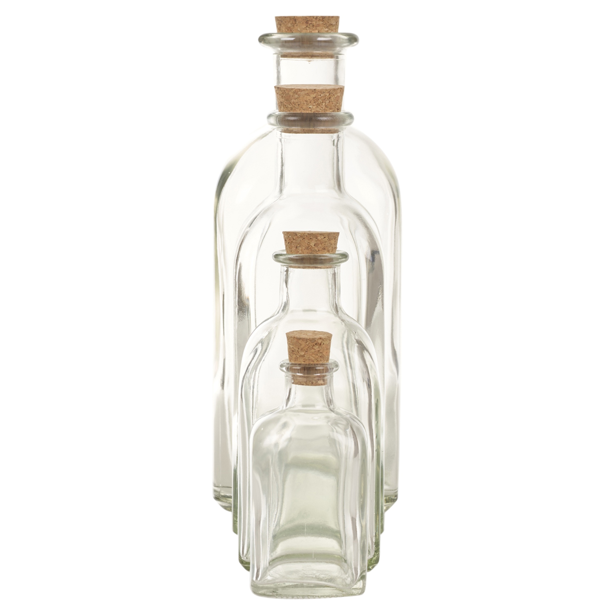 3 6 9 12 Glass Bottle Jars Vials Cork Lid Stopper Kitchen Food Storage