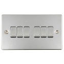 BG Chrome 10AX Plate Switch 6 Gang 2 Way [004756]