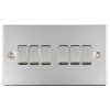 BG Chrome 10AX Plate Switch 6 Gang 2 Way [004756]