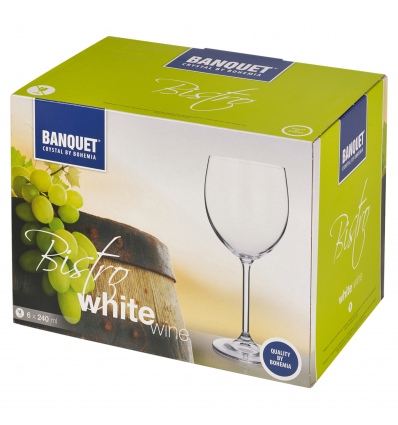 Bistro by Banquet Crystal White Wine Glasses 240ml [273852]